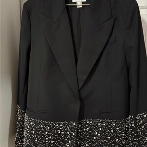 H&M Edition Black Blazer with Beaded Hem
